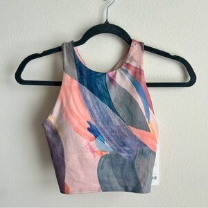 Athleta Conscious  Cropped Sports Bra I Size: XS I Abstract Multicolor I NWT
